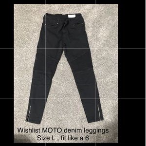 Size L(fit like  sz 6) women’s moto denim leggings